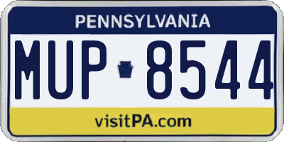 PA license plate MUP8544