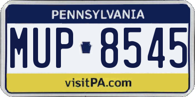 PA license plate MUP8545