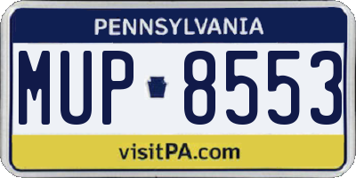 PA license plate MUP8553