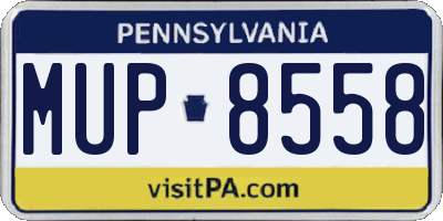 PA license plate MUP8558