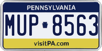 PA license plate MUP8563