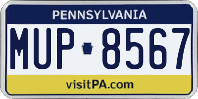 PA license plate MUP8567