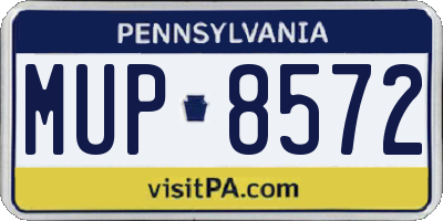 PA license plate MUP8572