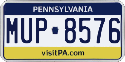 PA license plate MUP8576