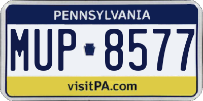 PA license plate MUP8577
