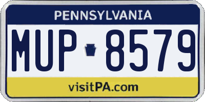 PA license plate MUP8579