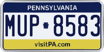 PA license plate MUP8583