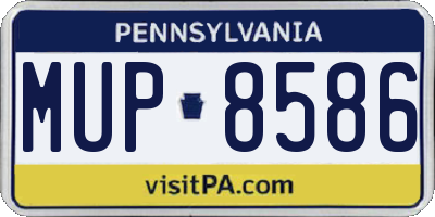 PA license plate MUP8586
