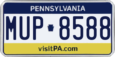 PA license plate MUP8588