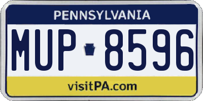 PA license plate MUP8596