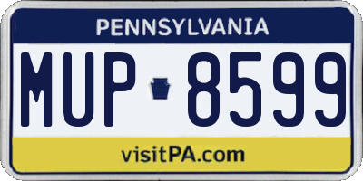 PA license plate MUP8599