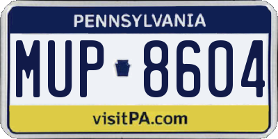 PA license plate MUP8604