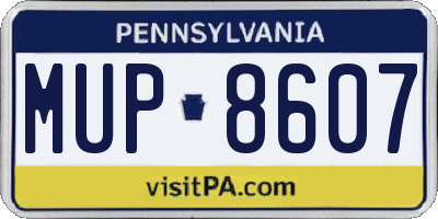 PA license plate MUP8607