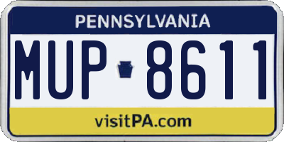 PA license plate MUP8611