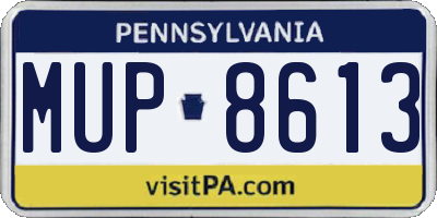 PA license plate MUP8613
