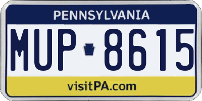 PA license plate MUP8615