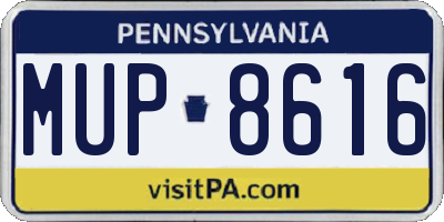 PA license plate MUP8616