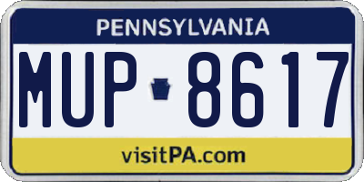 PA license plate MUP8617