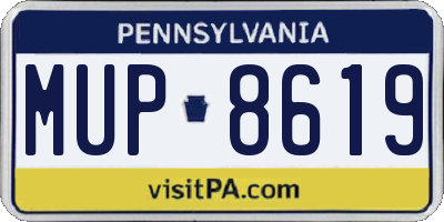 PA license plate MUP8619