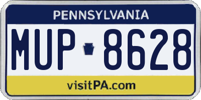 PA license plate MUP8628