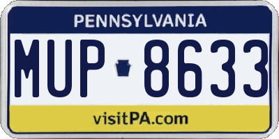 PA license plate MUP8633