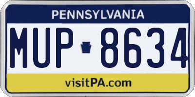 PA license plate MUP8634
