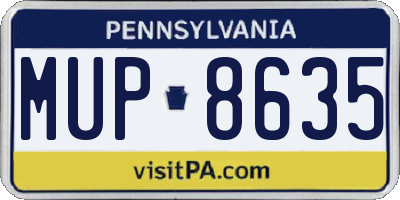 PA license plate MUP8635