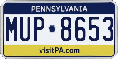 PA license plate MUP8653
