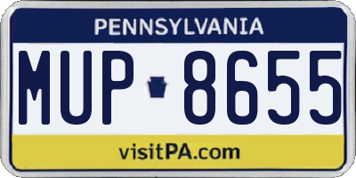 PA license plate MUP8655