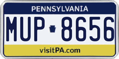 PA license plate MUP8656