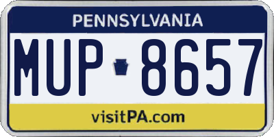 PA license plate MUP8657