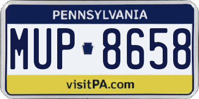 PA license plate MUP8658