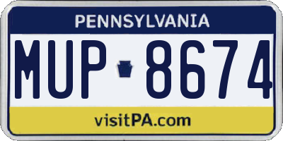 PA license plate MUP8674