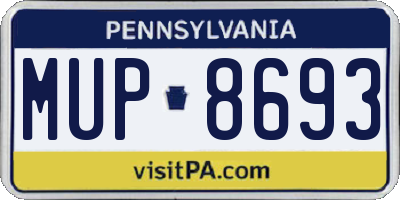 PA license plate MUP8693