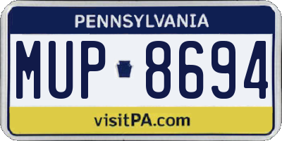 PA license plate MUP8694