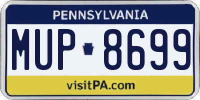 PA license plate MUP8699