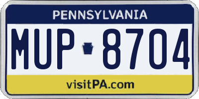 PA license plate MUP8704