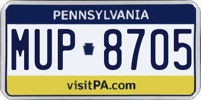 PA license plate MUP8705