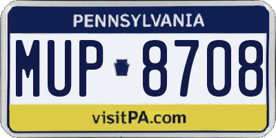 PA license plate MUP8708