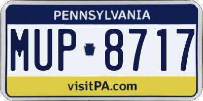 PA license plate MUP8717