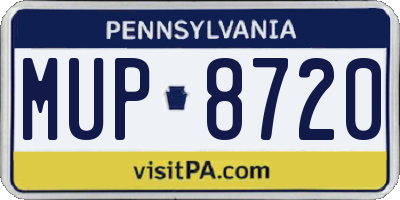 PA license plate MUP8720