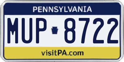 PA license plate MUP8722