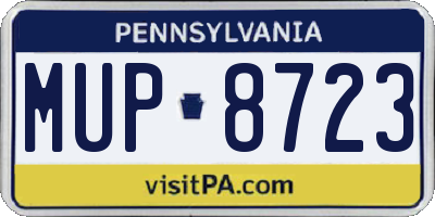 PA license plate MUP8723
