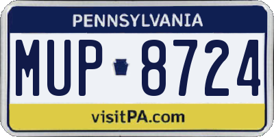 PA license plate MUP8724