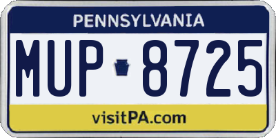 PA license plate MUP8725