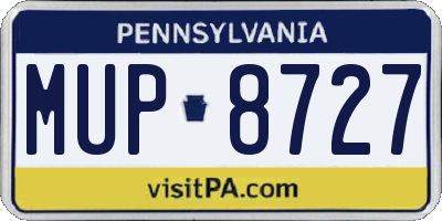 PA license plate MUP8727