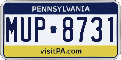 PA license plate MUP8731