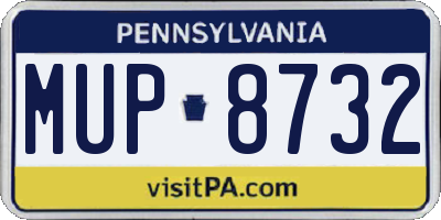 PA license plate MUP8732