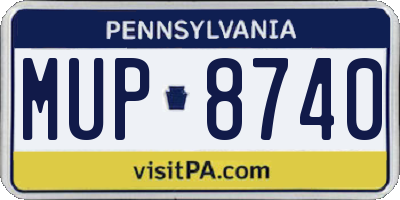 PA license plate MUP8740