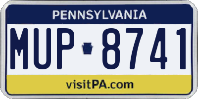 PA license plate MUP8741